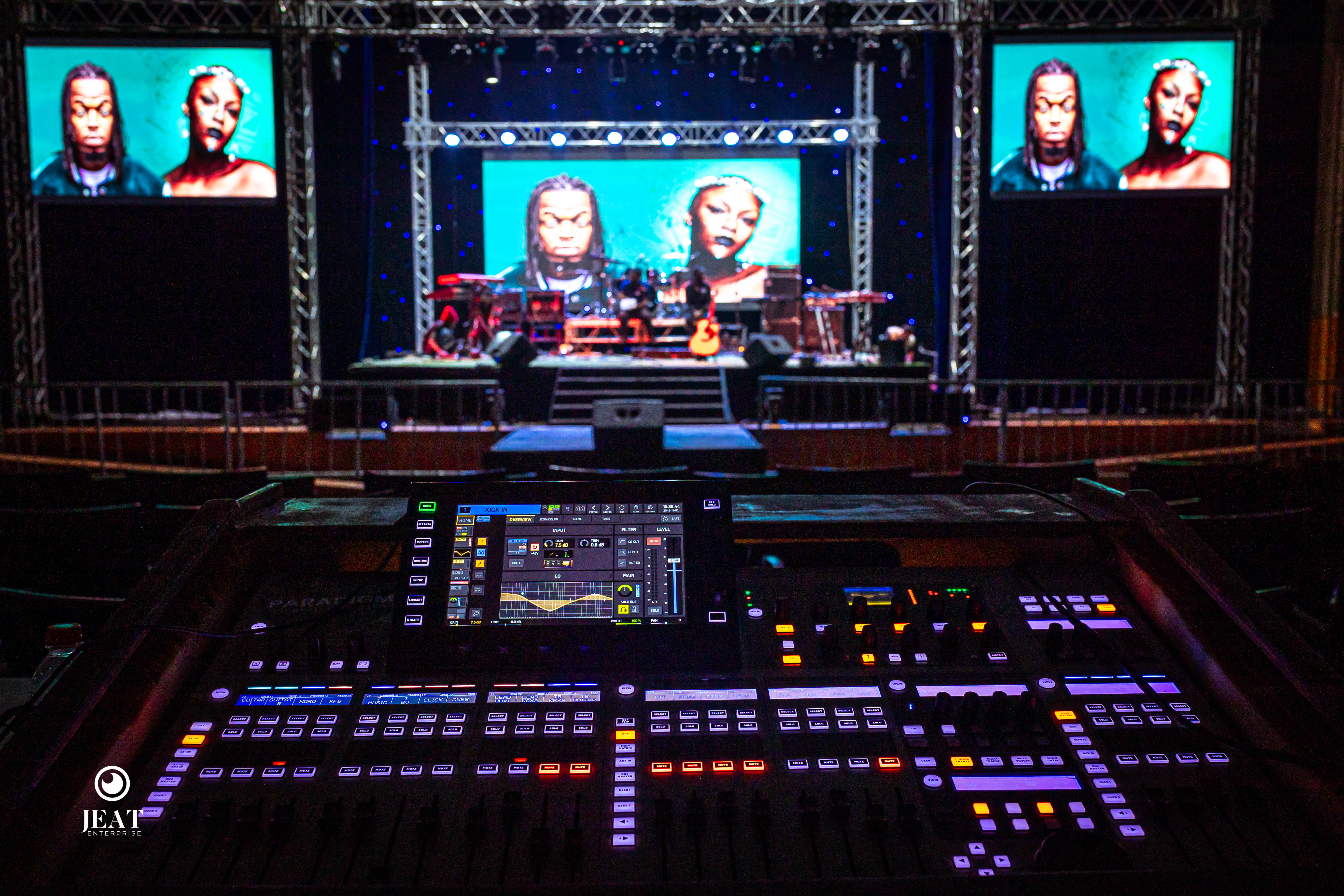 JEAT technician operating audio-visual equipment